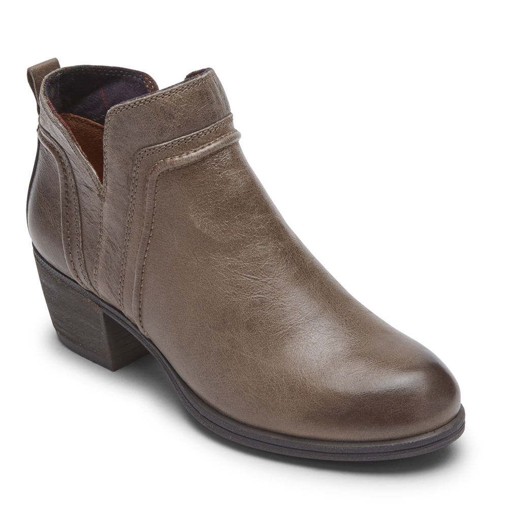 Rockport Womens Booties Brown - Cobb Hill Anisa V-Cut - UK 490-SAQWPH